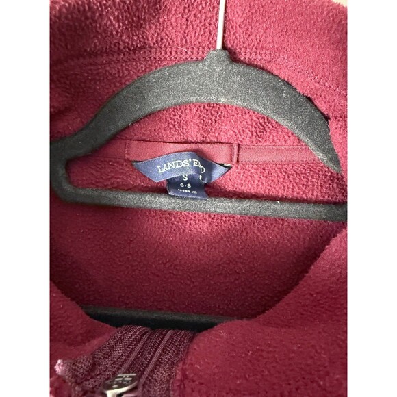 Lands’ End Maroon Full Zip Fleece Jacket Size small - Picture 6 of 6
